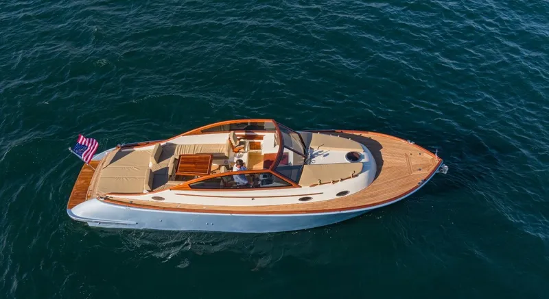 Slide: The Image of 2023 Vento V40 Retro Classic Open boat cruising on the ocean. - 4