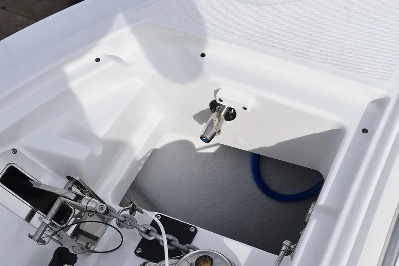 Slide: The Image of 2024 Blackfin 272CC anchor locker and chain storage. - 26