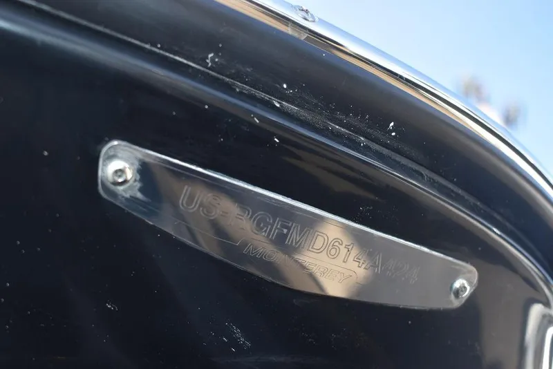Slide: The Image of Close-up of 2024 Monterey 224FS boat identification plate. - 25