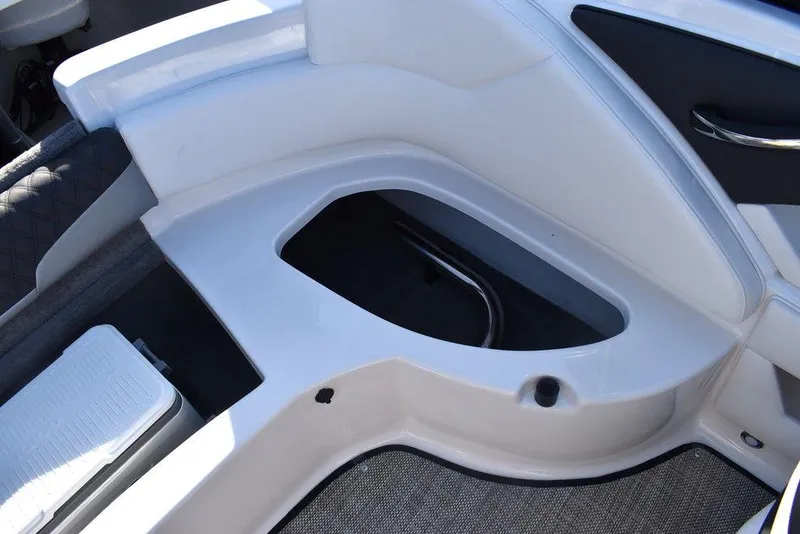 Slide: The Image of 2024 Monterey 224FS boat interior storage compartment. - 42