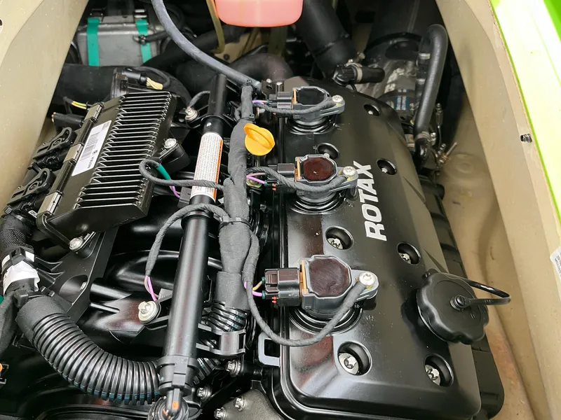 Slide: The Image of Engine of 2017 Bombardier Sea Doo GTR 230 with Rotax components visible. - 30