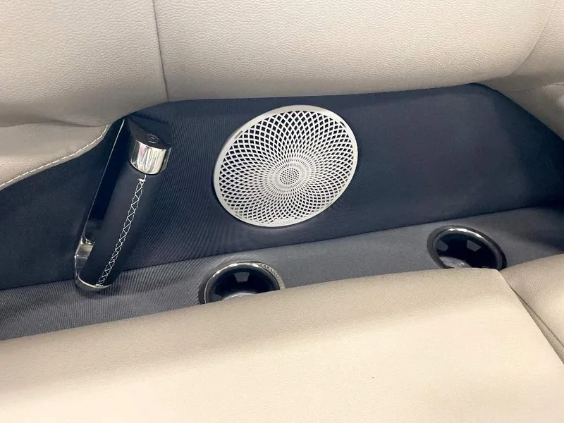 Slide: The Image of 2024 Barletta Corsa Ultra-Lounge 23UCA interior speaker and cup holders. - 16