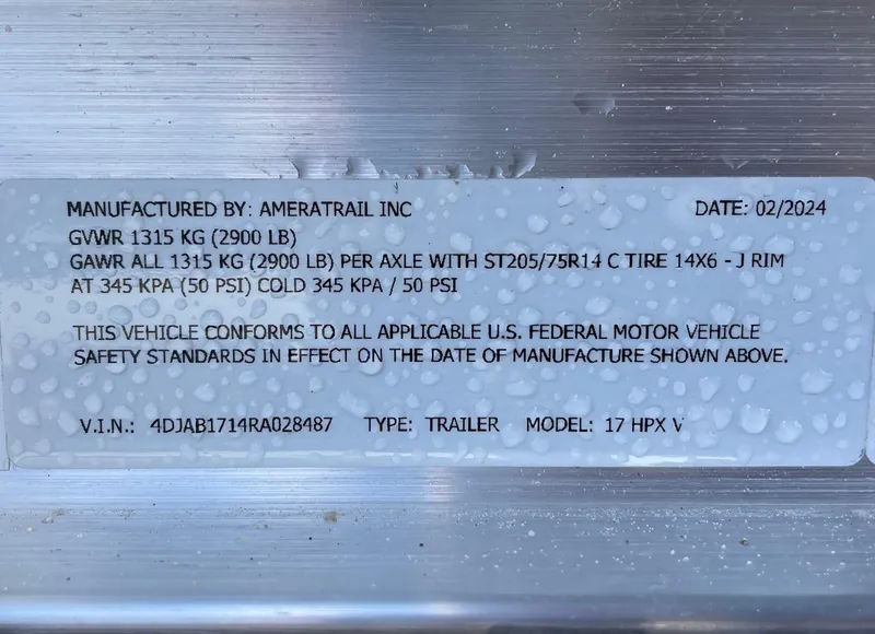 Slide: The Image of Close-up of Yamaha F70LA engine label on 2024 Maverick 17 HPX-V boat. - 12