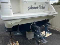 Slide: The Image of 1996 Sea Ray 270 Sundancer Special Edition boat on stands, rear view. - 16