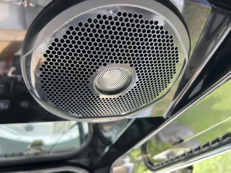 Slide: The Image of Close-up of a speaker on a 2019 Scout 255LXF boat. - 44