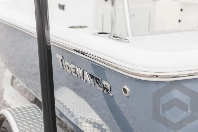 Slide: The Image of 2023 Tidewater 1910 Bay Max boat side view with logo. - 10