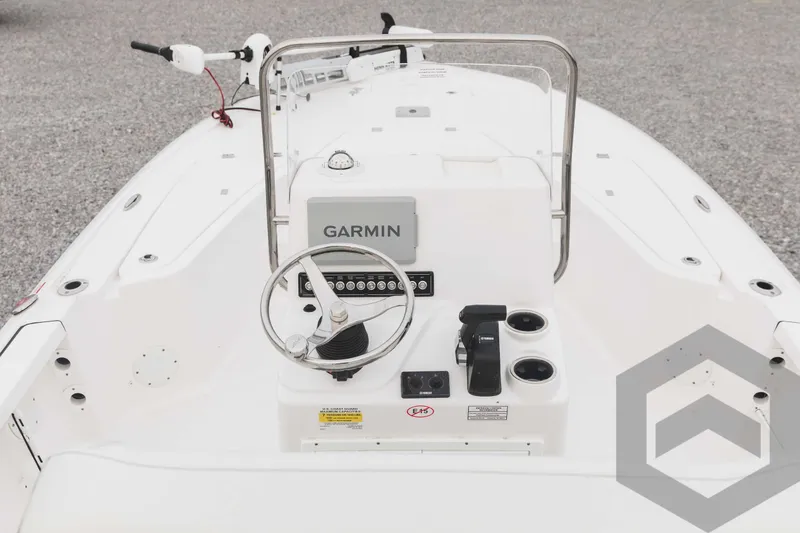 Slide: The Image of 2023 Tidewater 1910 Bay Max boat console with Garmin navigation system. - 16