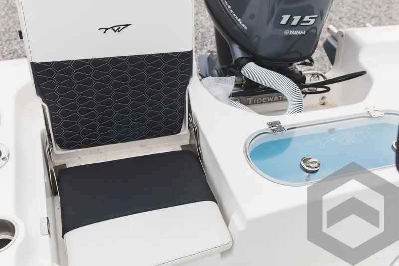 Slide: The Image of 2023 Tidewater 1910 Bay Max boat interior with Yamaha 115 engine. - 49