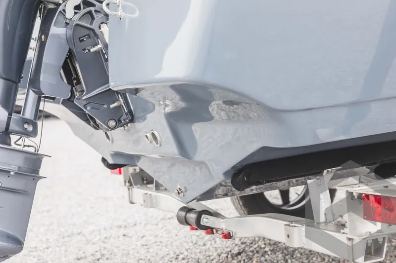 Slide: The Image of 2023 Tidewater 1910 Bay Max boat on trailer, rear view. - 5