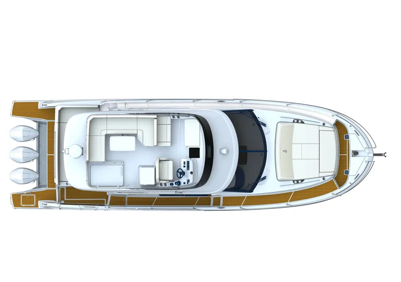 Slide: The Image of Top view of 2024 Beneteau Antares 12 yacht with triple engines. - 19