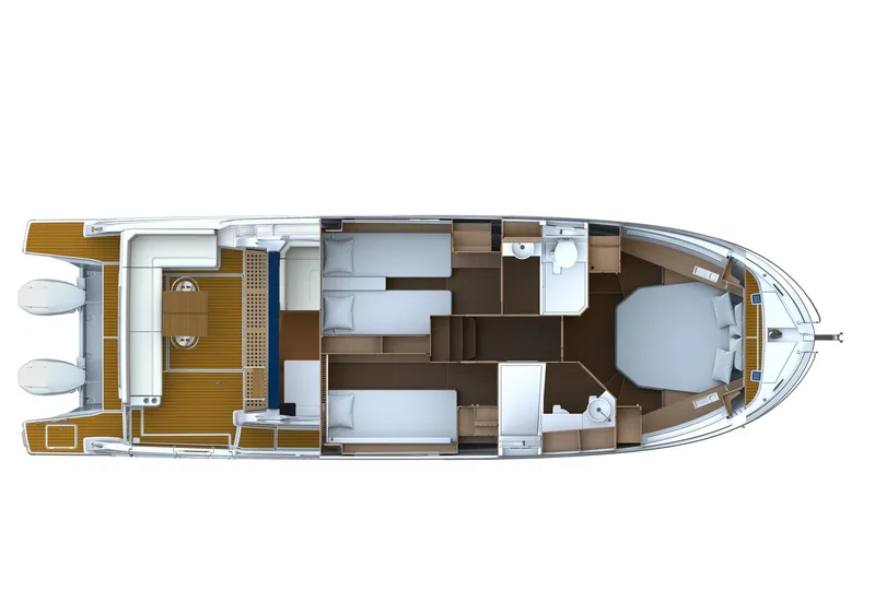 Slide: The Image of 2024 Beneteau Antares 12 yacht floor plan, featuring spacious cabins and modern amenities. - 20
