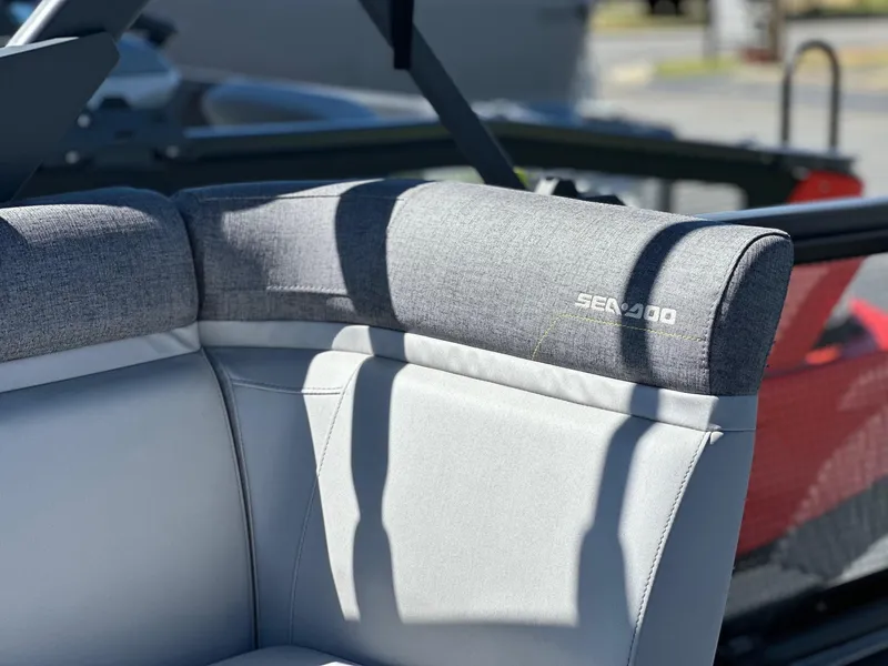 Slide: The Image of Close-up of 2024 Sea-Doo SWITCH CRUISE 21FT 230HP boat seating. - 15