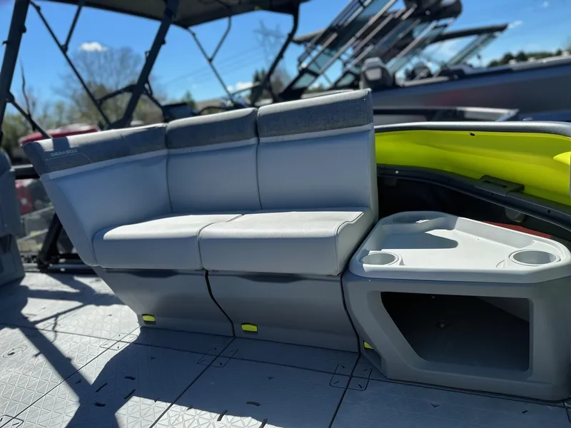 Slide: The Image of 2024 Sea-Doo SWITCH CRUISE 21FT 230HP interior seating and storage. - 16