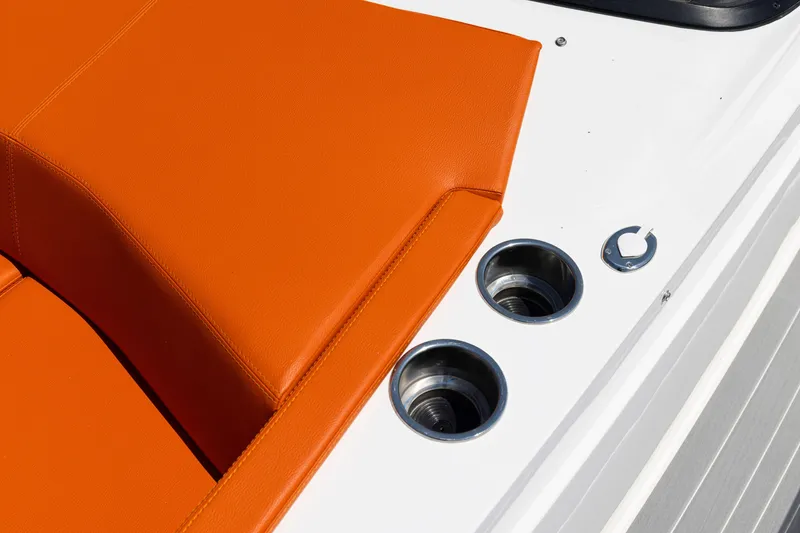 Slide: The Image of Orange seating and cup holders on 2024 Rio Yachts Daytona 35. - 13