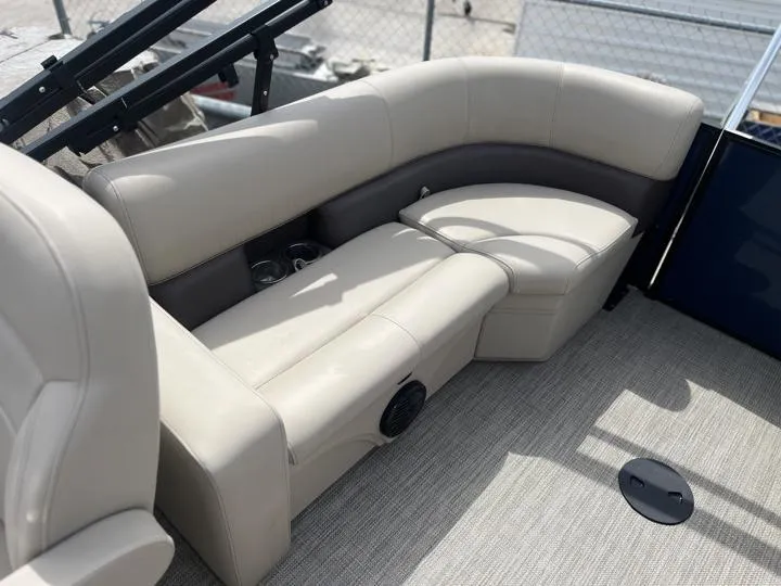 Slide: The Image of 2024 Bentley Pontoons Fish 203 Center Walk-Thru 3/4 Tube interior seating. - 14