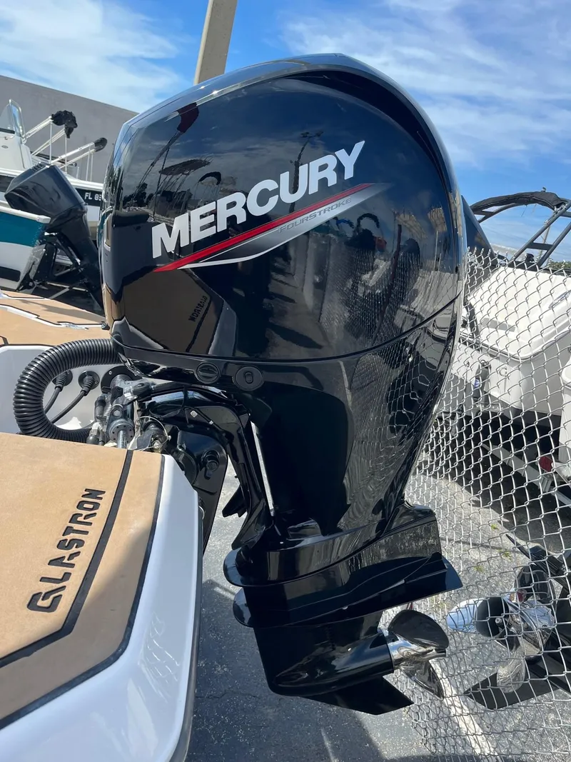 Slide: The Image of 2018 Glastron GTD boat with Mercury outboard motor. - 16