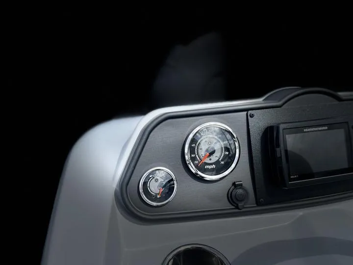 Slide: The Image of 2024 Bentley Pontoons LE 180 3 PT dashboard with speedometer and display. - 21