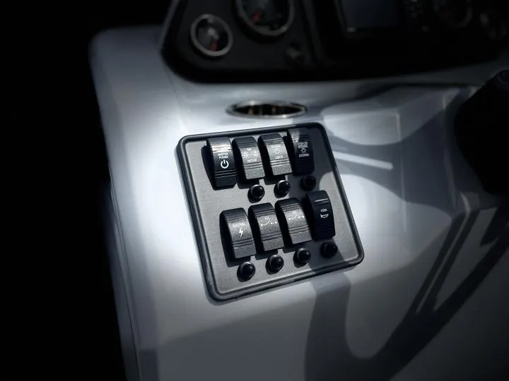 Slide: The Image of Control panel of 2024 Bentley Pontoons LE 180 3 PT boat. - 24