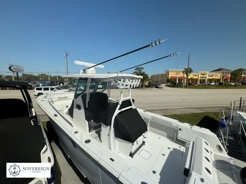 Slide: The Image of 2024 Blackfin 302CC center console boat displayed by Sovereign Yachts. - 7