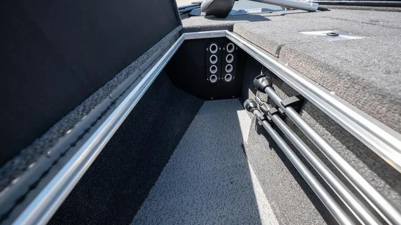 Slide: The Image of 2024 Lund 1875 Pro-V Bass XS rod storage compartment. - 15