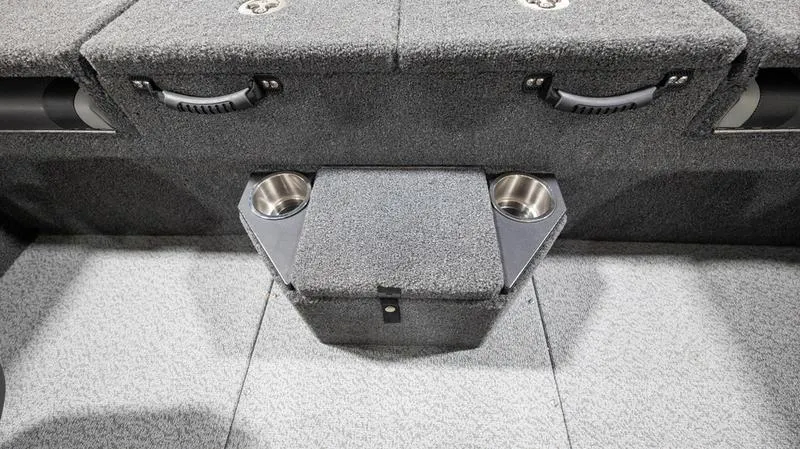 Slide: The Image of 2024 Lund 1875 Pro-V Bass XS boat interior with cup holders and storage. - 17