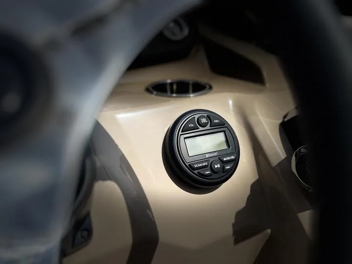Slide: The Image of Close-up of the dashboard controls on a 2024 Bentley Pontoons LE 180 3 PT. - 21