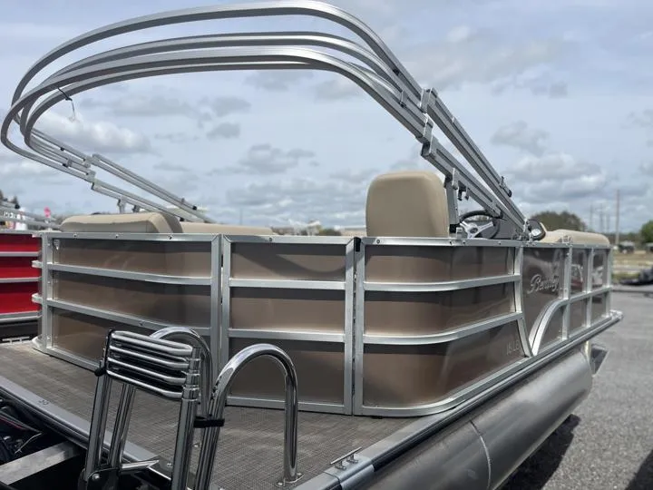 Slide: The Image of 2024 Bentley Pontoons LE 180 CR pontoon boat with sleek design and comfortable seating. - 5