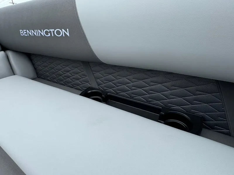 Slide: The Image of 2024 Bennington 22 S Swingback boat seat with cup holders and quilted design. - 15