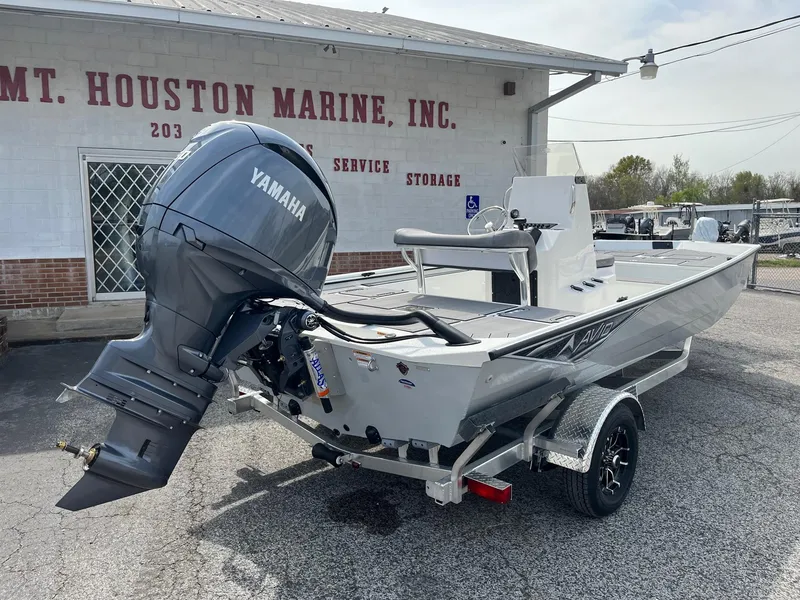 Slide: The Image of 2024 Avid 20 Rogue boat with Yamaha outboard motor at Mt. Houston Marine, Inc. dealership. - 2