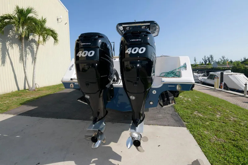 Slide: The Image of 2023 Tidewater 320 CC Adventure with twin 400 horsepower engines. - 21