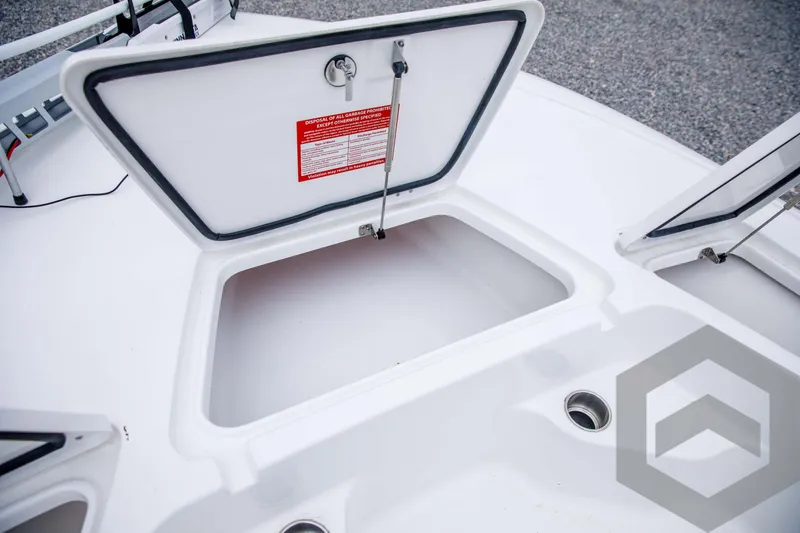 Slide: The Image of 2024 Tidewater 1910 Bay Max boat storage compartment. - 22