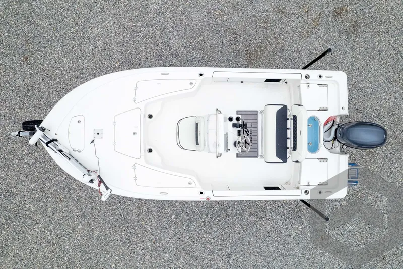 Slide: The Image of Top view of 2024 Tidewater 1910 Bay Max boat on gravel. - 46