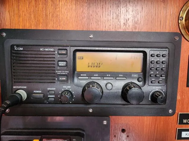 Slide: The Image of ICOM IC-M710 radio on a 1984 Nautor Swan 391 sailboat. - 17