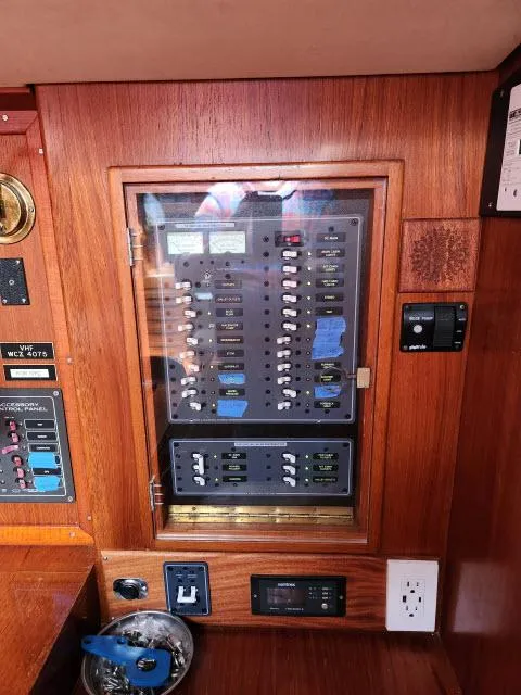 Slide: The Image of Electrical control panel on a 1984 Nautor Swan 391 sailboat. - 20