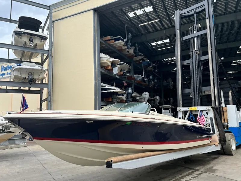 Slide: The Image of 2022 Chris-Craft Launch 27 boat in storage facility. - 4