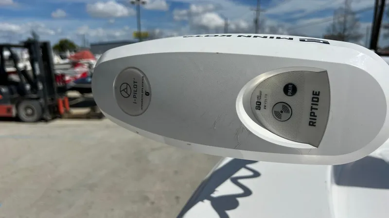 Slide: The Image of Close-up of 2019 Sportsman 227 MASTERS Platinum boat's Riptide i-Pilot control. - 18