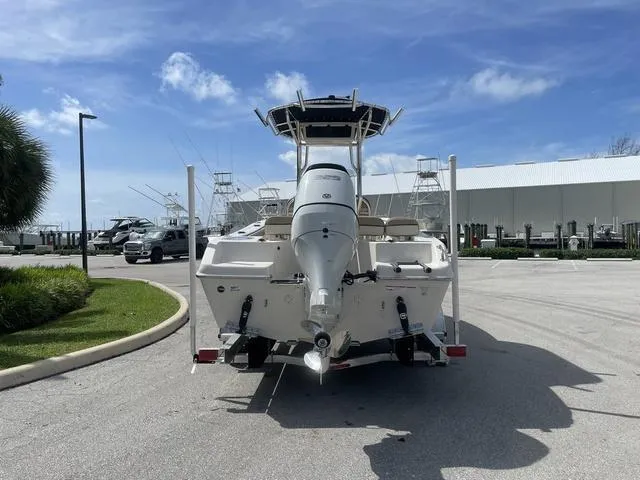 Slide: The Image of 2023 Sea Chaser 22 HFC boat on trailer with Suzuki outboard motor. - 3