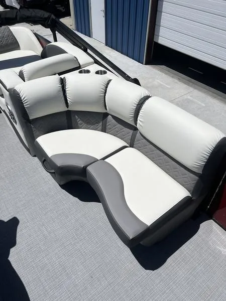 Slide: The Image of 2023 Veranda VP22RFL pontoon boat with luxurious seating. - 10