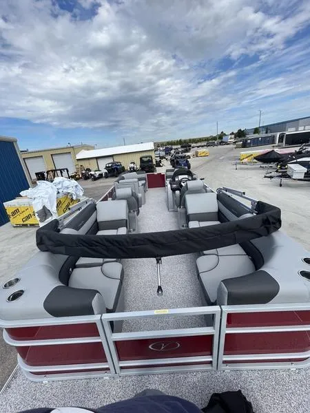 Slide: The Image of 2023 Veranda VR22RC pontoon boat with spacious seating and modern design. - 10