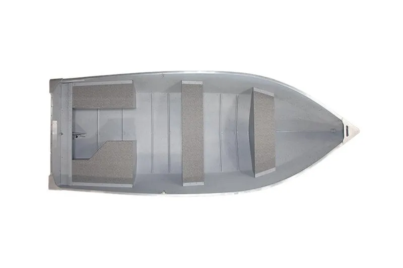 Slide: The Image of 2024 Lund WC 14 Tiller boat, top view, showcasing seating and interior layout. - 4