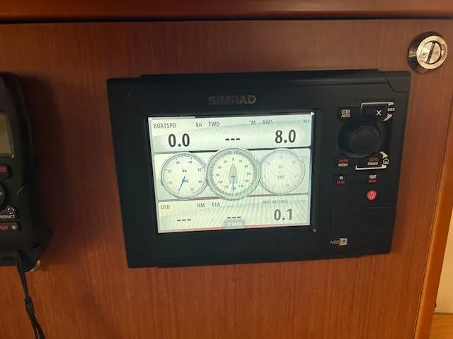 Slide: The Image of Interior cabin of 2013 Beneteau 48 yacht with bed, sink, and storage. - 31