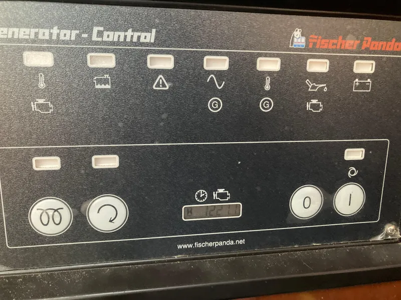 Slide: The Image of Fischer Panda generator control panel on a 2005 Beneteau Oceanis 473 yacht. - 16