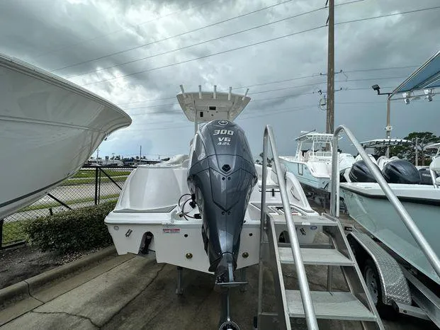 Slide: The Image of 2024 Sea Fox 248 Commander boat with 300 HP Yamaha outboard motor. - 2