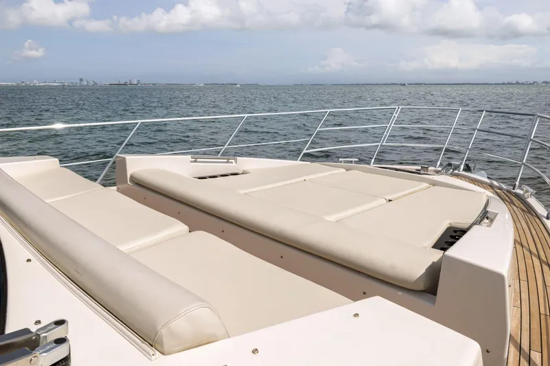 Slide: The Image of Luxury sunbathing area on 2016 Azimut 55S yacht with ocean view. - 23