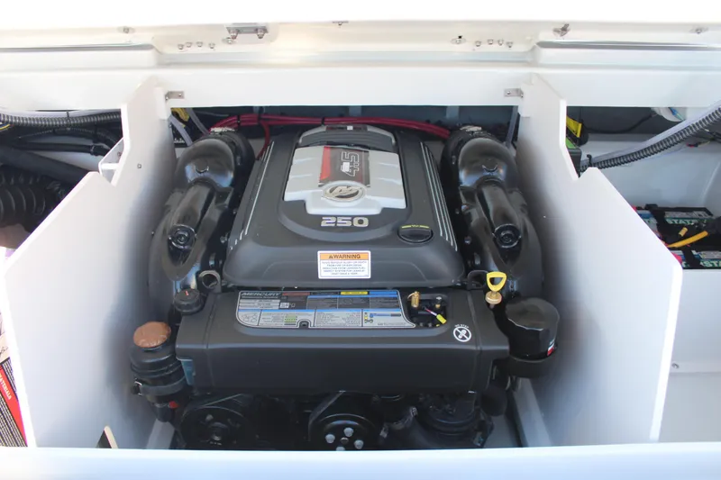 Slide: The Image of 2024 Crownline 220 SS boat engine compartment with 250 HP engine. - 3