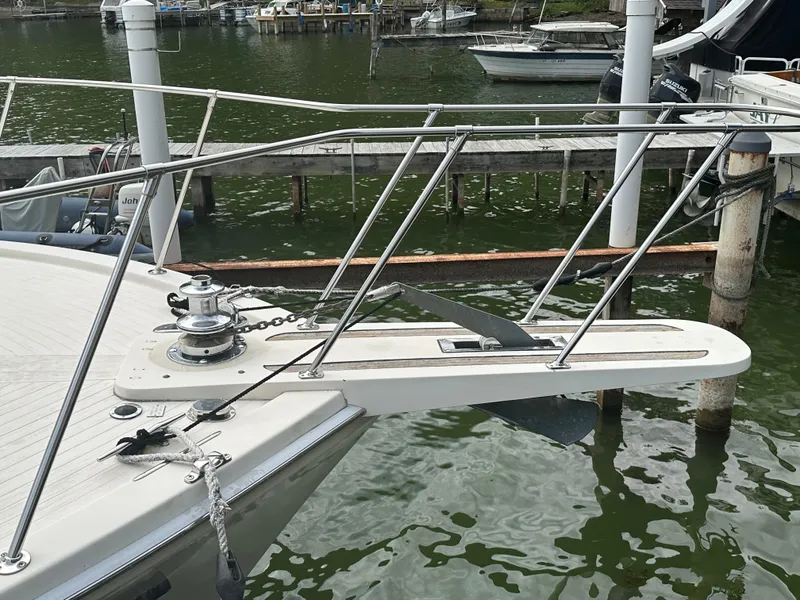 Slide: The Image of 1987 Viking Boats 44 Motor Yacht bow with anchor and winch system. - 7