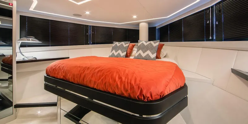 Slide: The Image of Luxurious bedroom in Van der Valk BeachClub 600 yacht, 2025 model, with modern decor. - 10