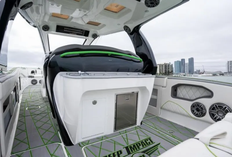 Slide: The Image of Interior of 2024 Deep Impact 399 Sport boat with modern design. - 27