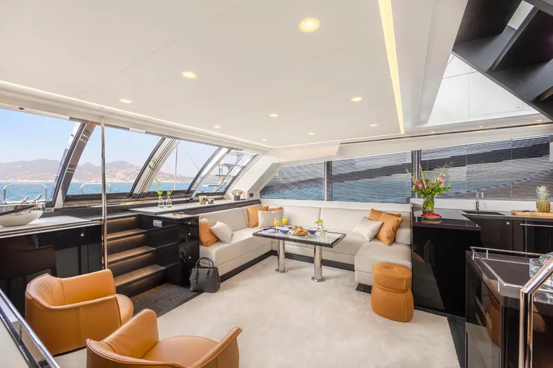 Slide: The Image of Luxurious interior of the 2025 Van der Valk BeachClub 660 Flybridge yacht. - 13
