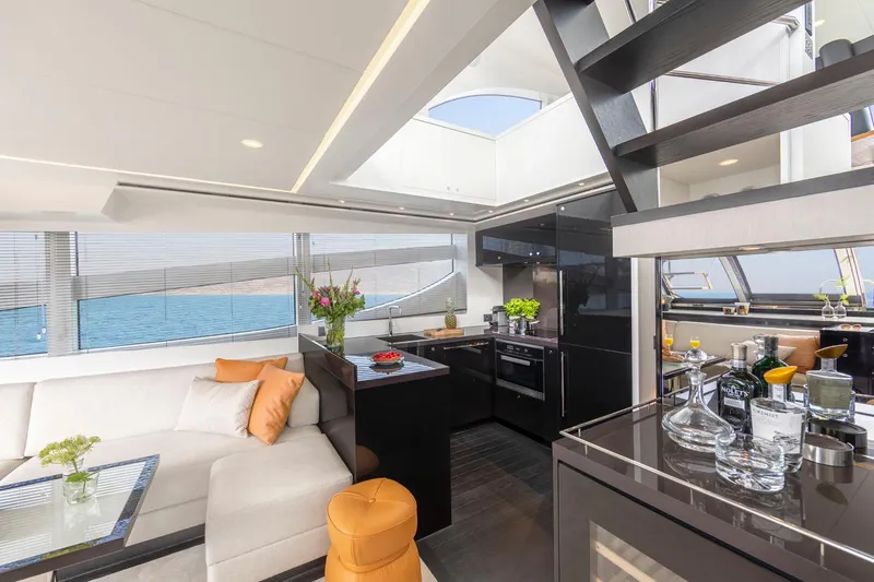 Slide: The Image of Luxurious interior of the 2025 Van der Valk BeachClub 660 Flybridge yacht. - 14